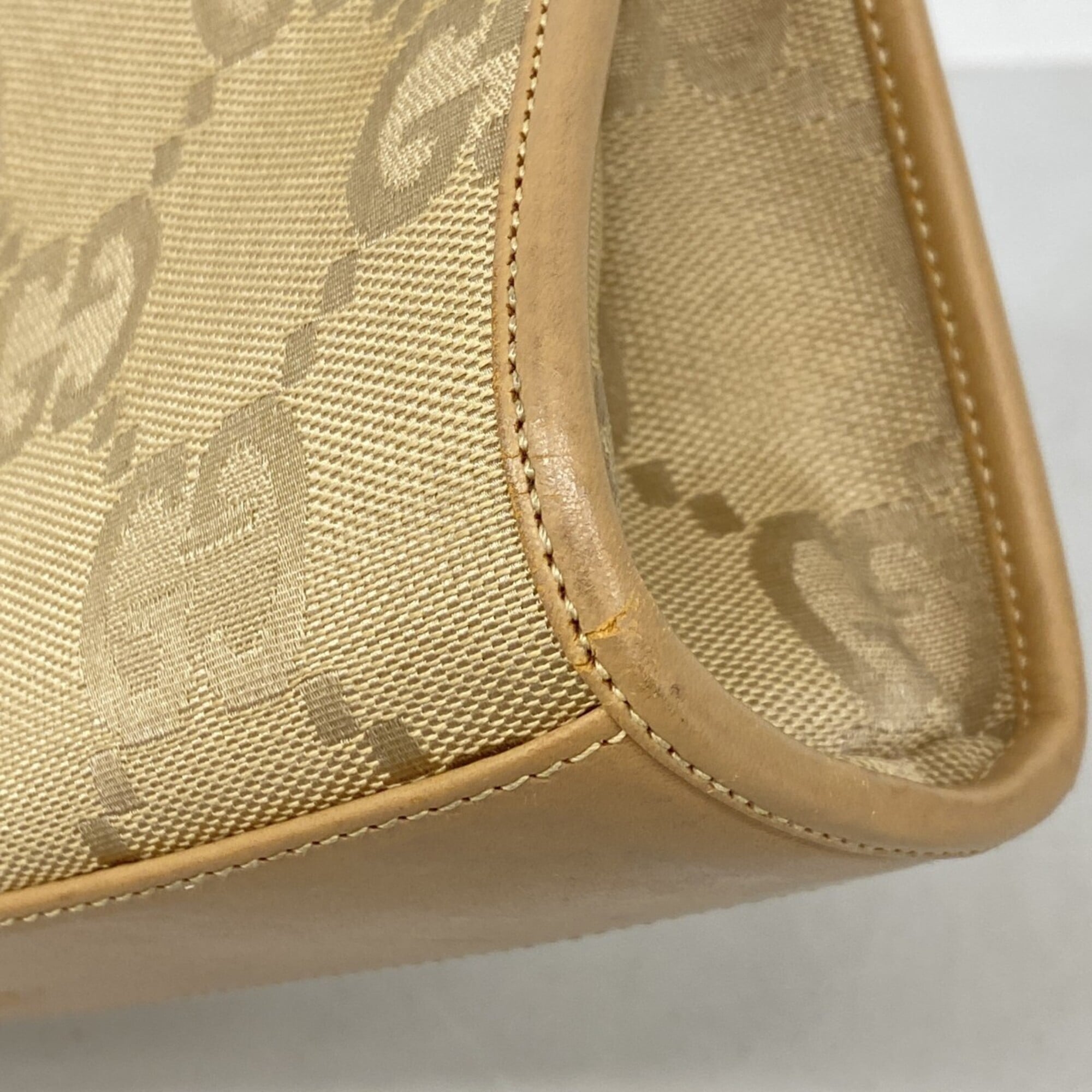 Gucci Light Brown Canvas Handbag (Pre-Owned)