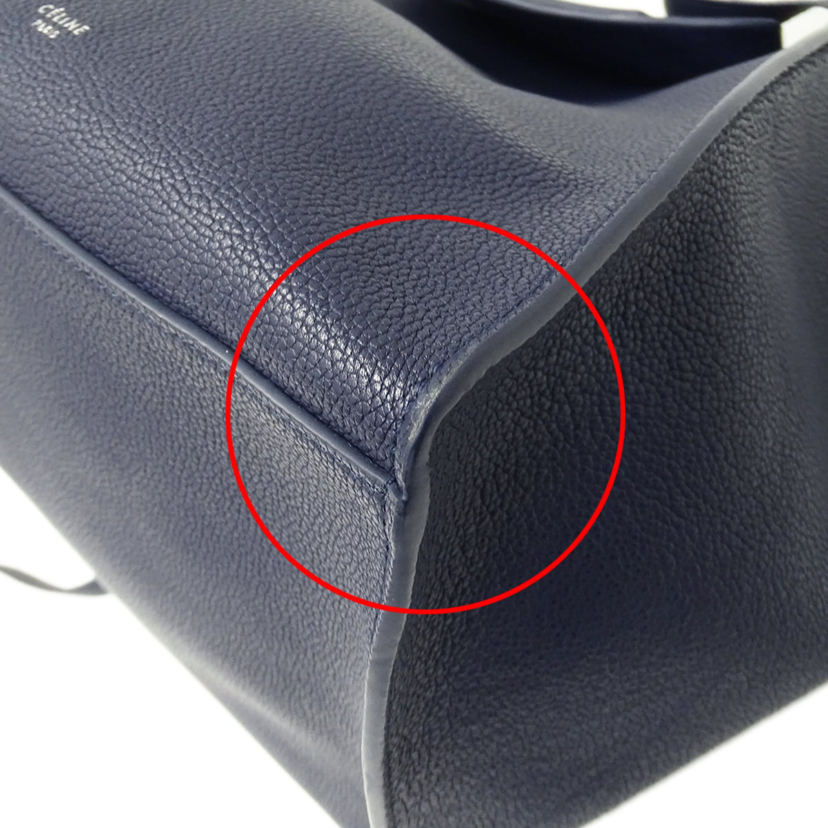 Celine Navy Leather Handbag Shoulder Bag (Pre-Owned)