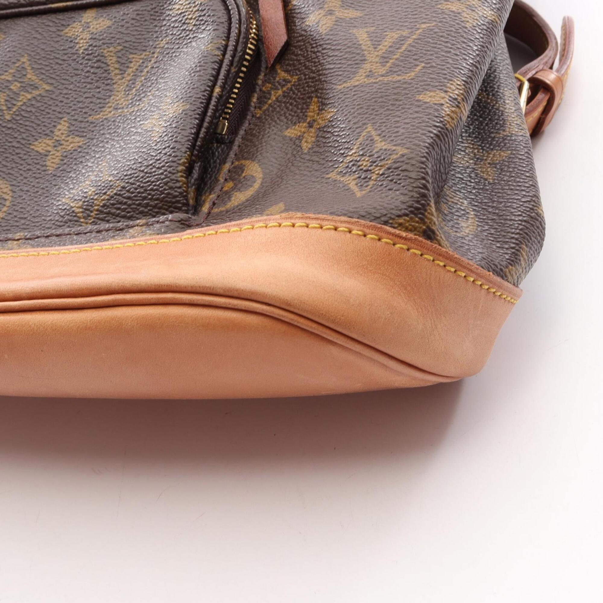 Louis Vuitton Brown Coated Canvas Leather Backpack Handbag (Pre-Owned)