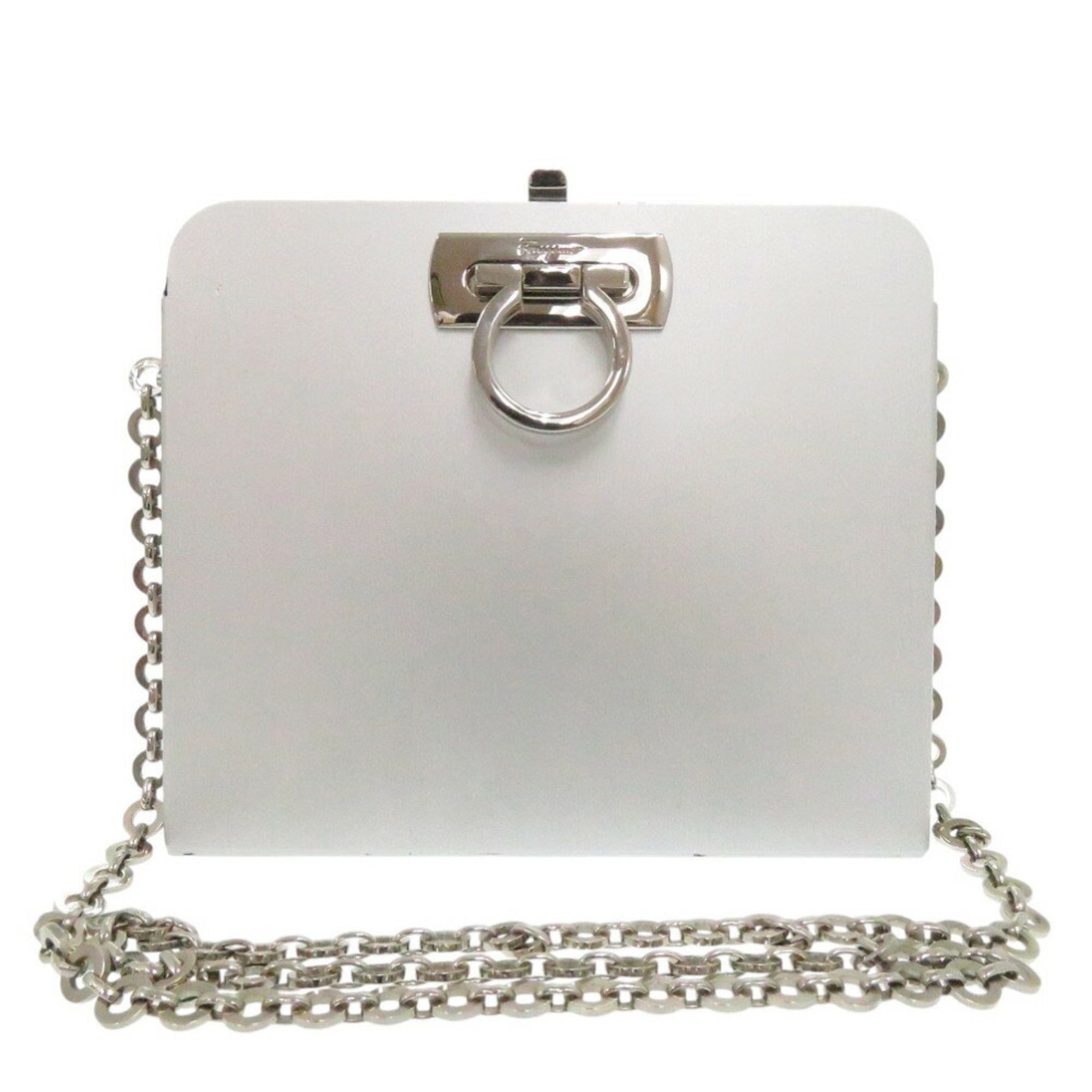 Salvatore Ferragamo Silver Aluminum Shoulder Bag (Pre-Owned)