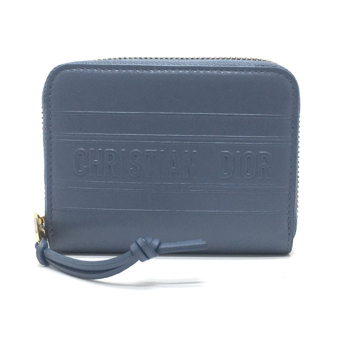 Christian Dior Blue Leather Coin Purse/Coin Case (Pre-Owned)
