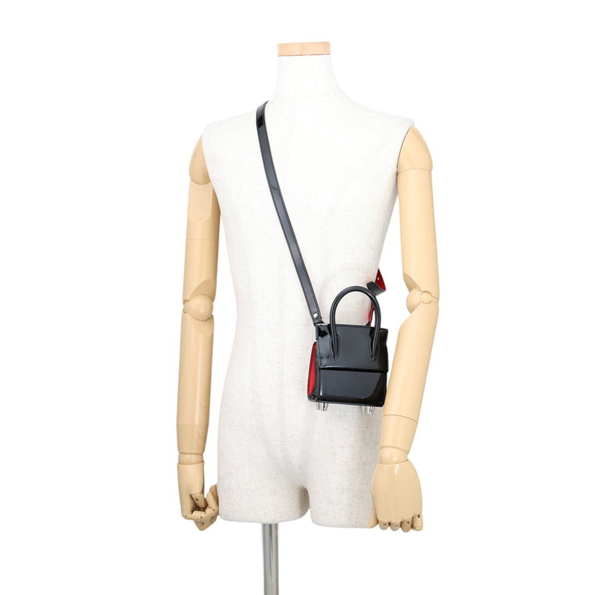 Christian Louboutin Black Patent Leather Handbag Shoulder Bag (Pre-Owned)