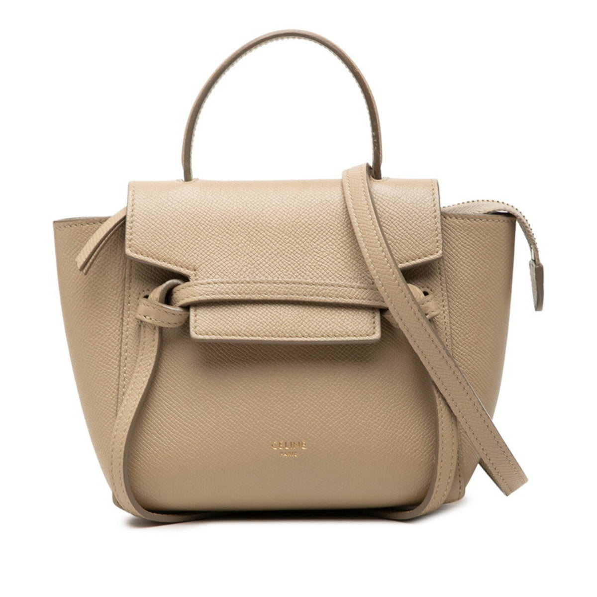 Celine Beige Leather Handbag Shoulder Bag (Pre-Owned)