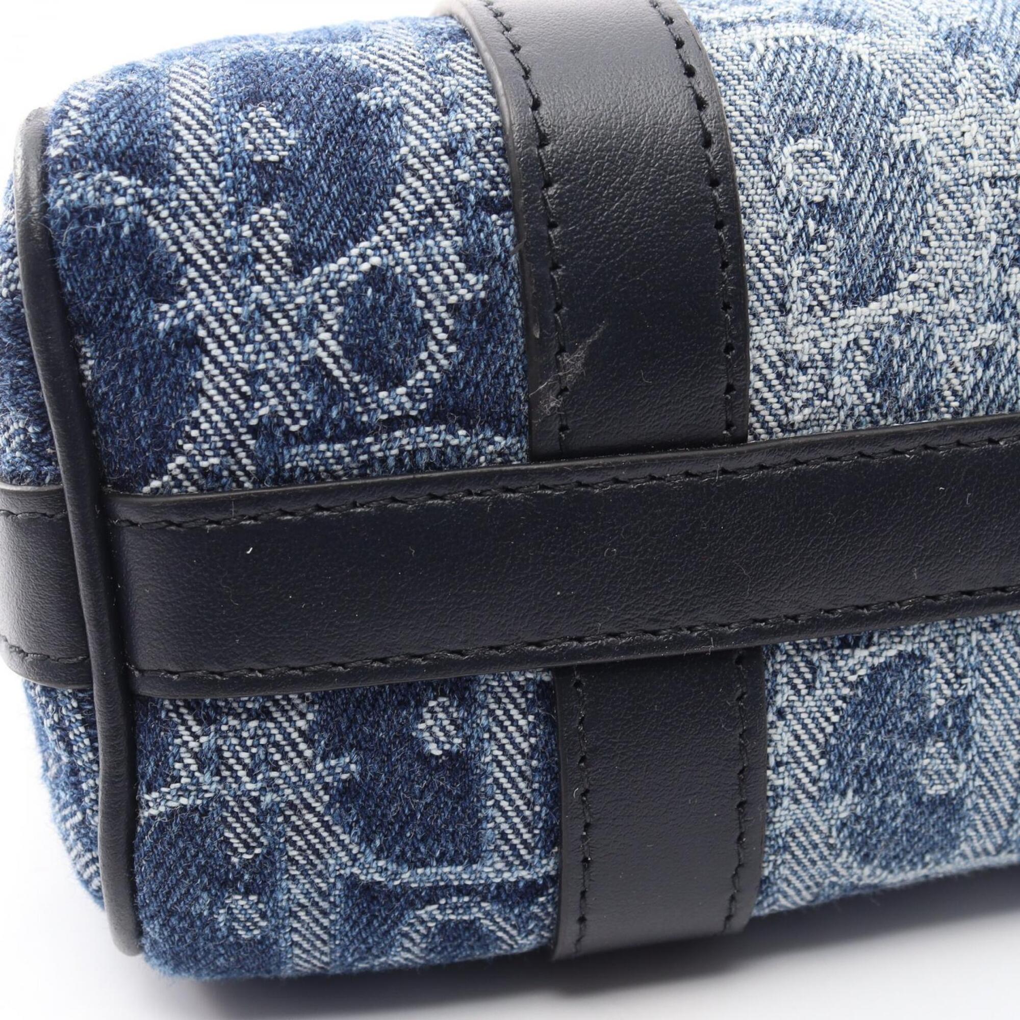 Christian Dior Blue Navy Denim Leather Handbag (Pre-Owned)