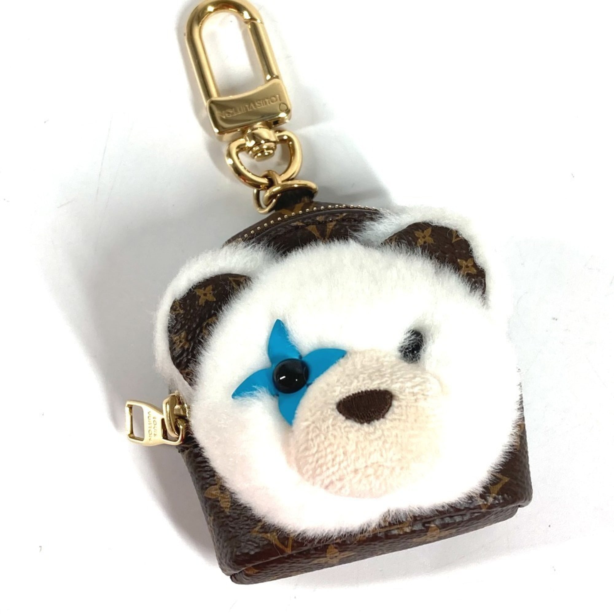 Louis Vuitton Brown White Monogram Fur Handbag Pouch (Pre-Owned)