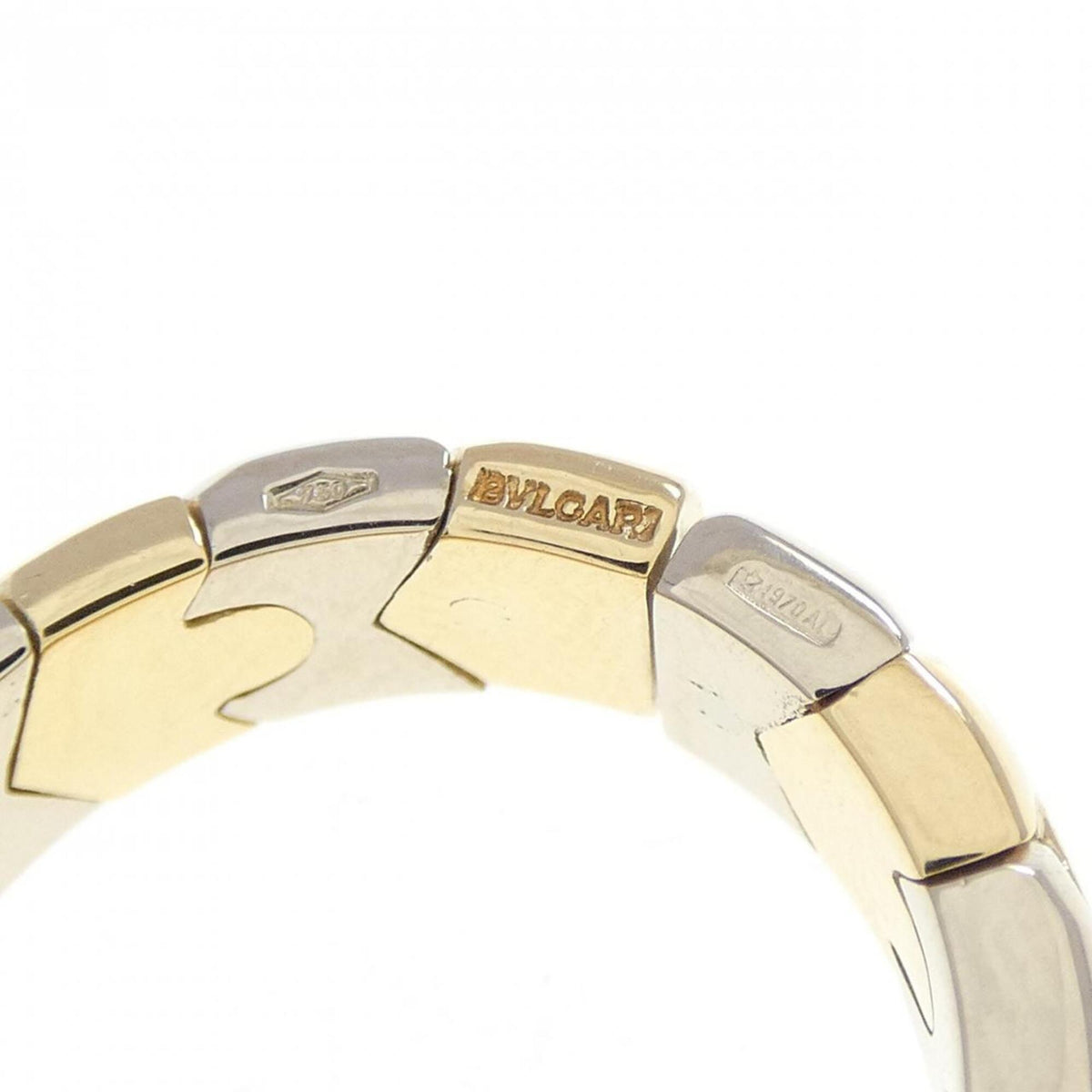 Bvlgari Yellow Gold (18K) White Gold (18K) Band Ring (Pre-Owned)