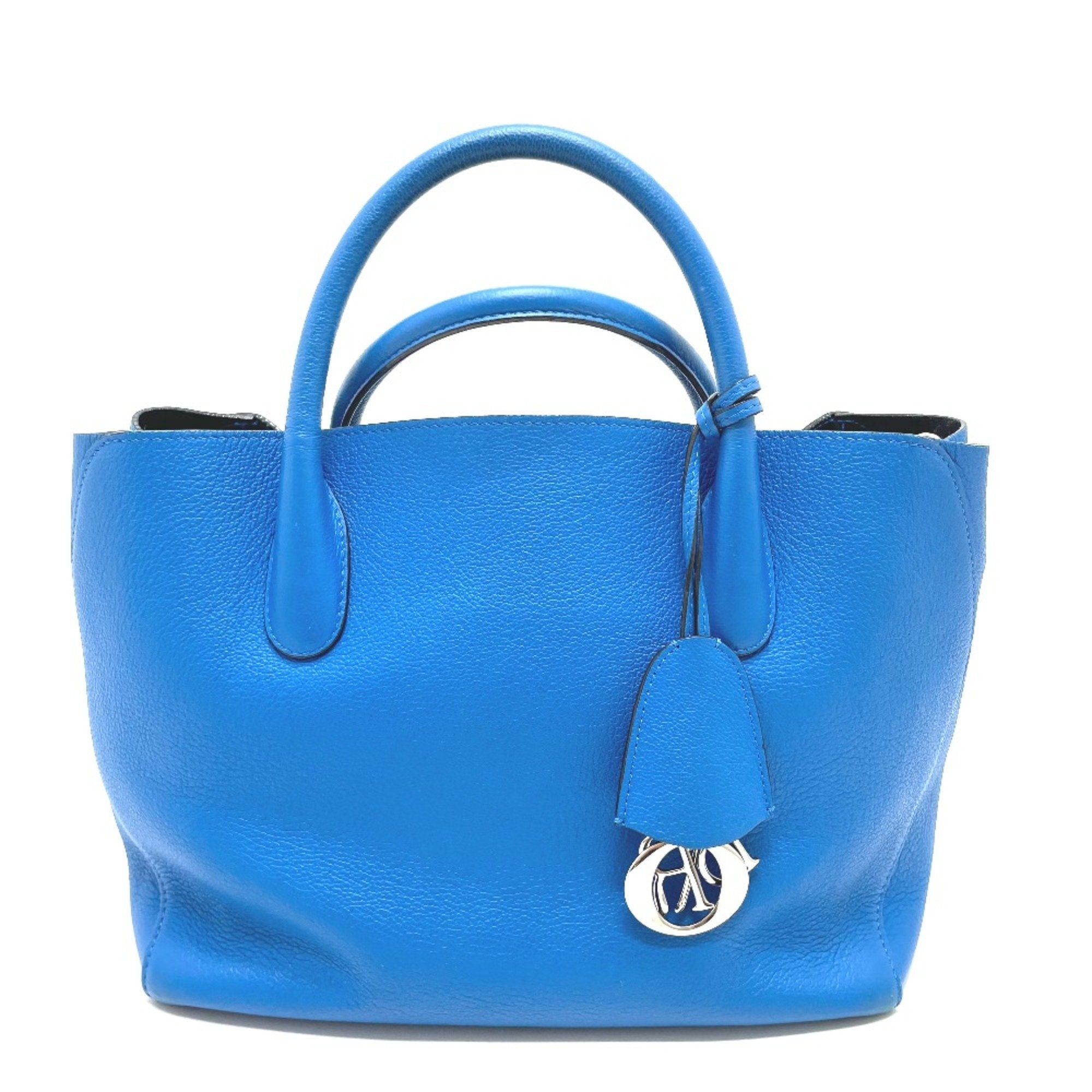 Christian Dior Blue Leather Tote Bag (Pre-Owned)