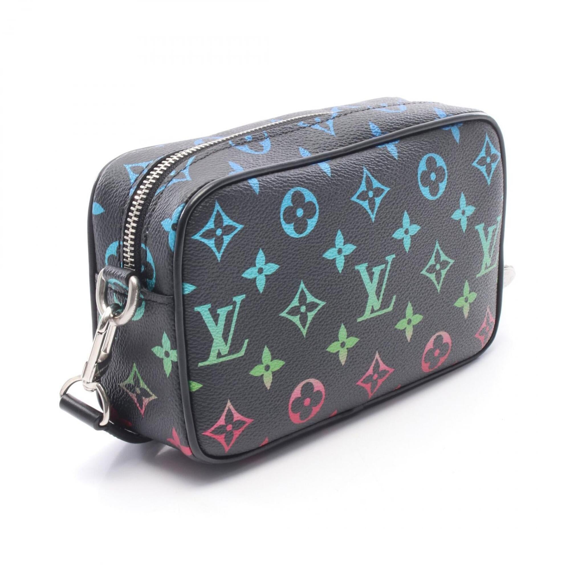 Louis Vuitton Black Multi-Color Pvc Coated Canvas Leather Monogram Shoulder Bag (Pre-Owned)