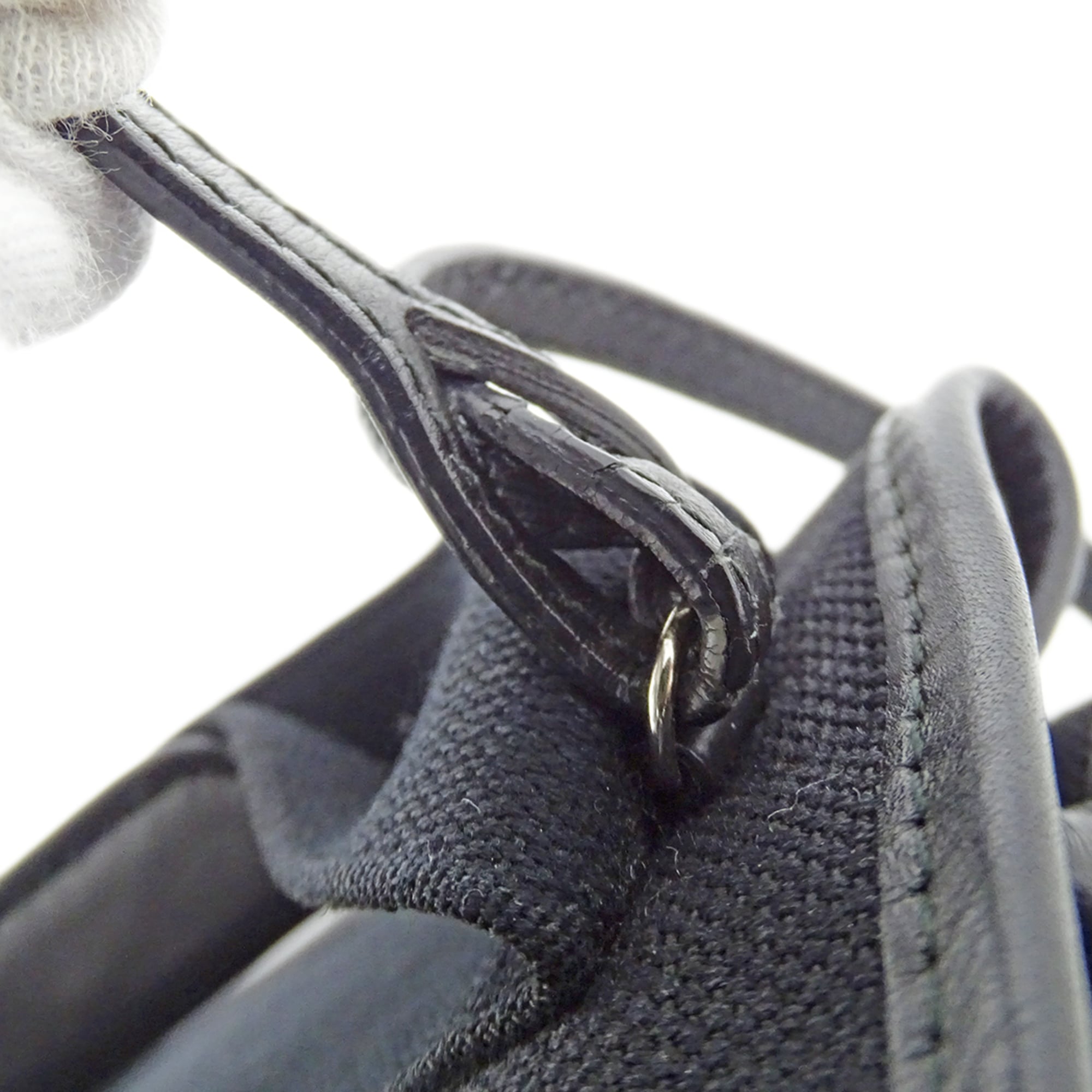 Balenciaga Black Canvas Handbag Pouch Shoulder Bag (Pre-Owned)