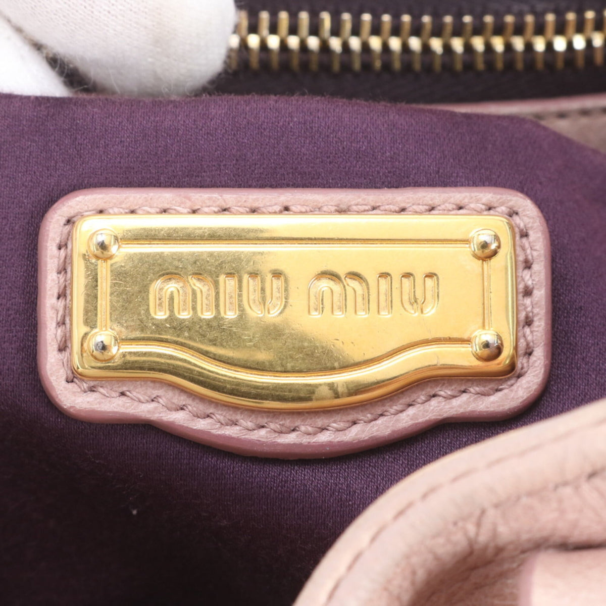 Miu Miu Pink Leather Handbag Shoulder Bag Tote Bag (Pre-Owned)