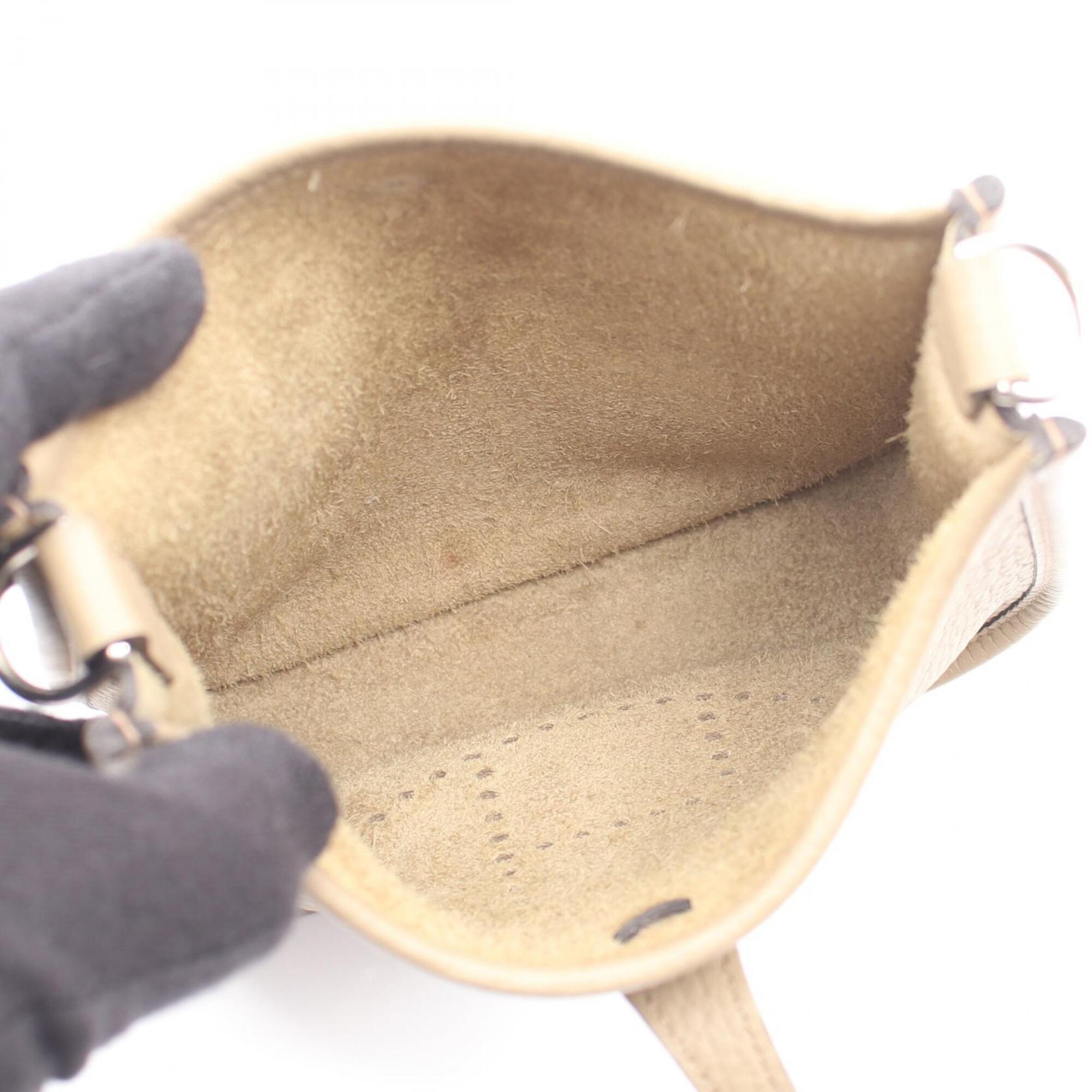 Hermes Beige Taurillon Clemence Leather Handbag Shoulder Bag (Pre-Owned)
