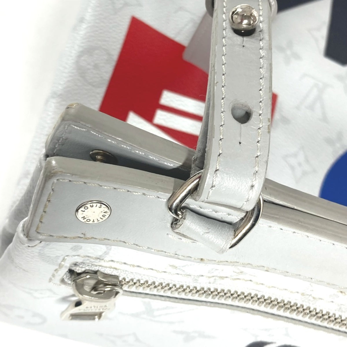 Louis Vuitton White Monogram Shoulder Bag Tote Bag (Pre-Owned)