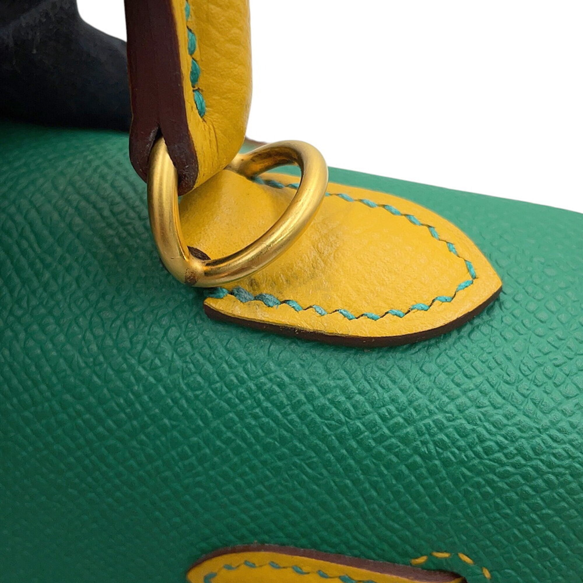 Hermes Green Yellow Epsom Leather Handbag (Pre-Owned)
