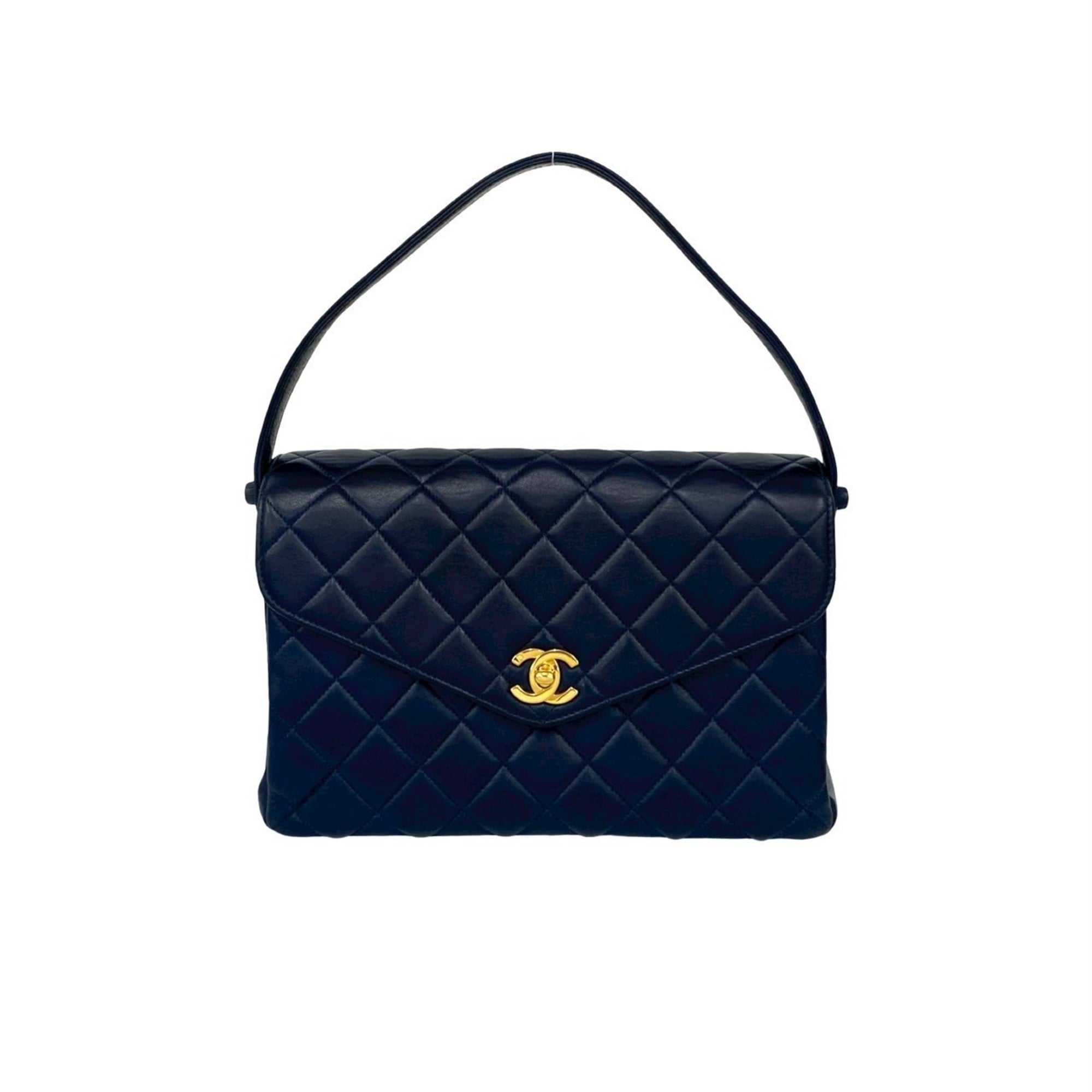 Chanel Navy Leather Handbag (Pre-Owned)