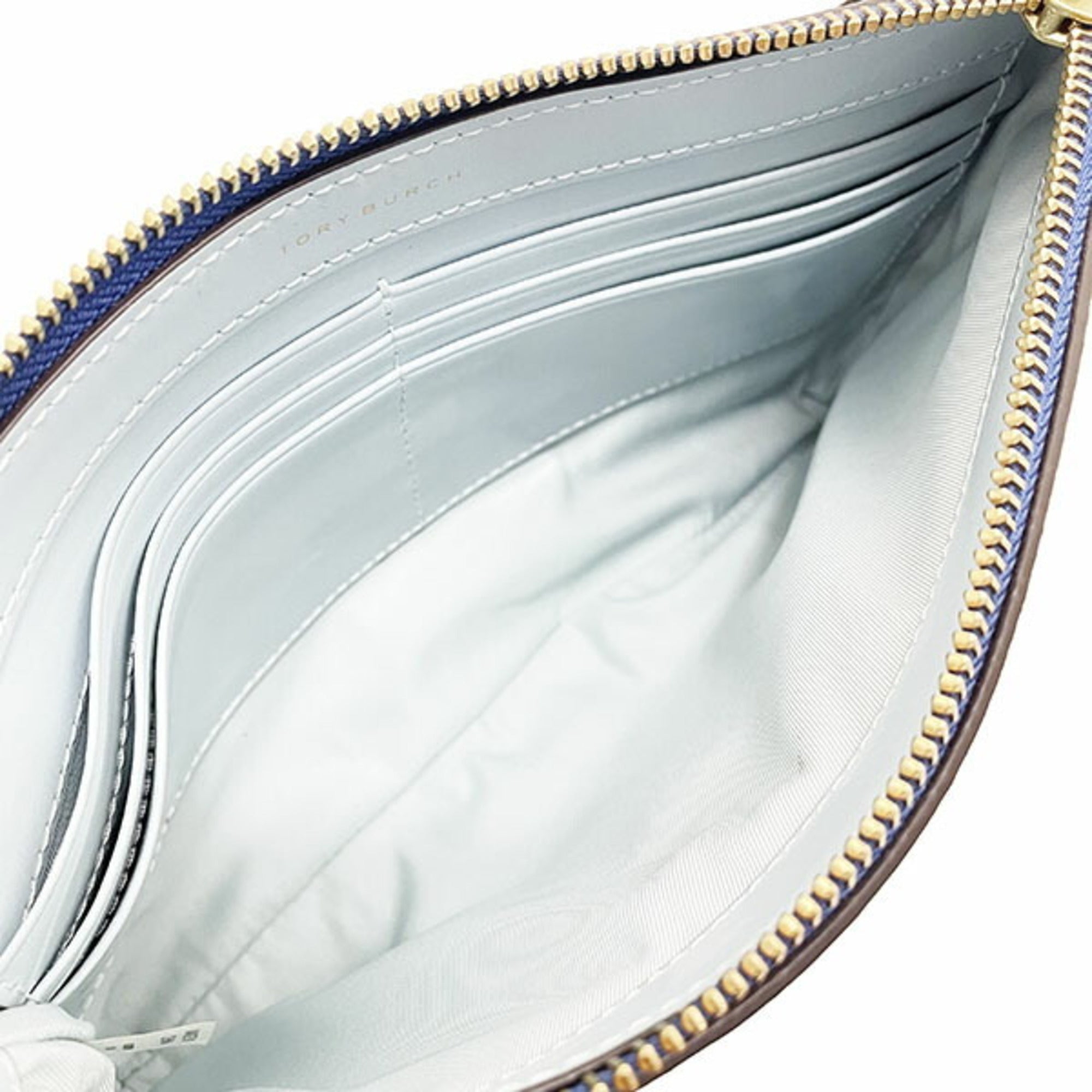 Tory Burch Ivory Multi-Color Navy Leather Shoulder Bag (Pre-Owned)