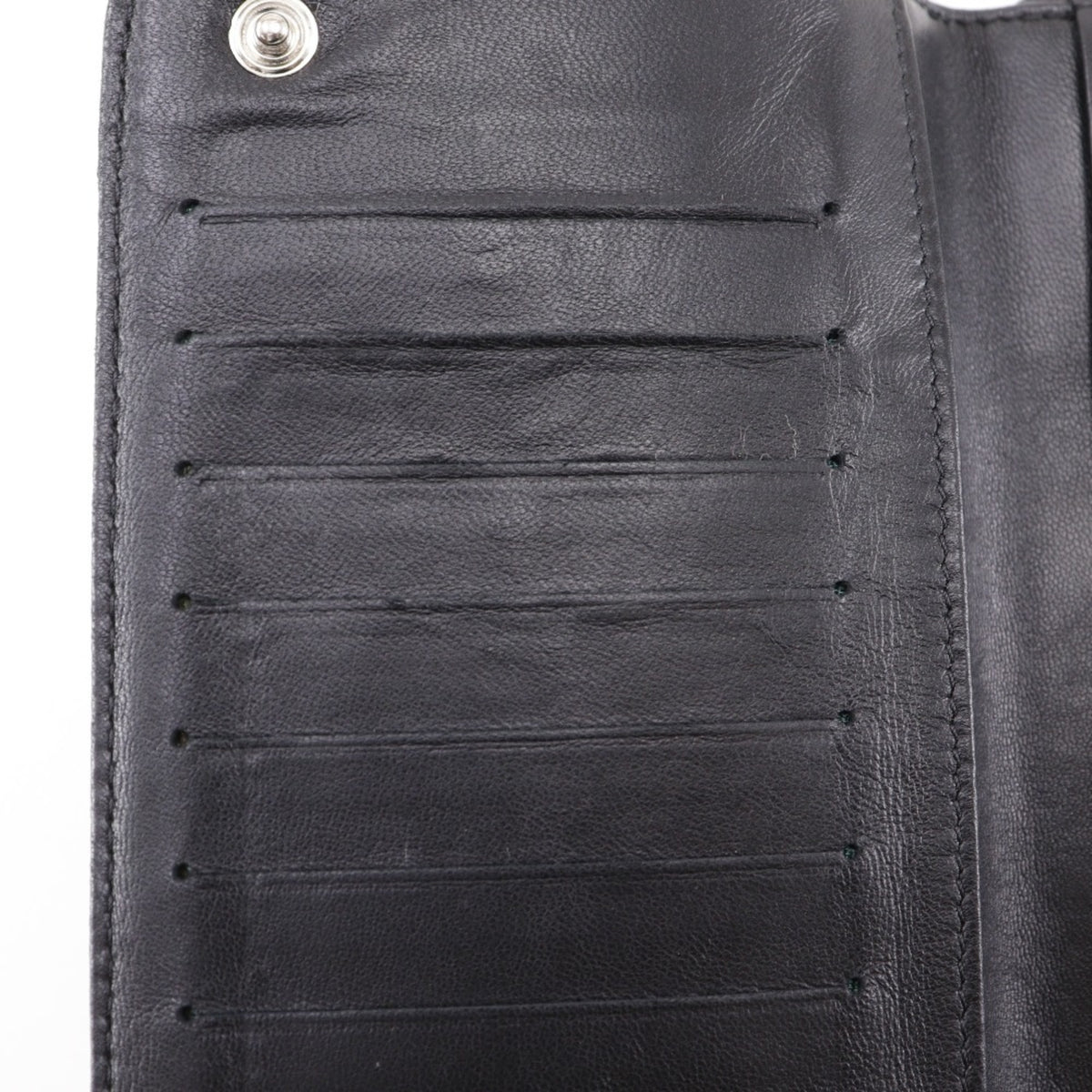 Chanel Matelasse Black Leather Long Wallet (Bi-Fold) (Pre-Owned)