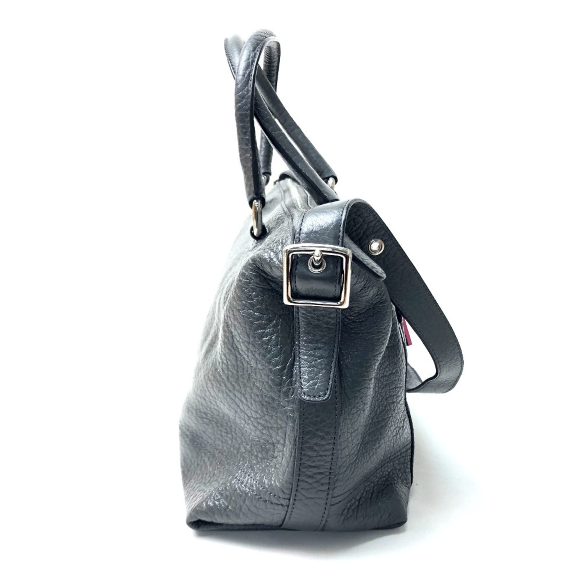 Coach Legacy Charcoal Gray Leather Handbag Shoulder Bag (Pre-Owned)