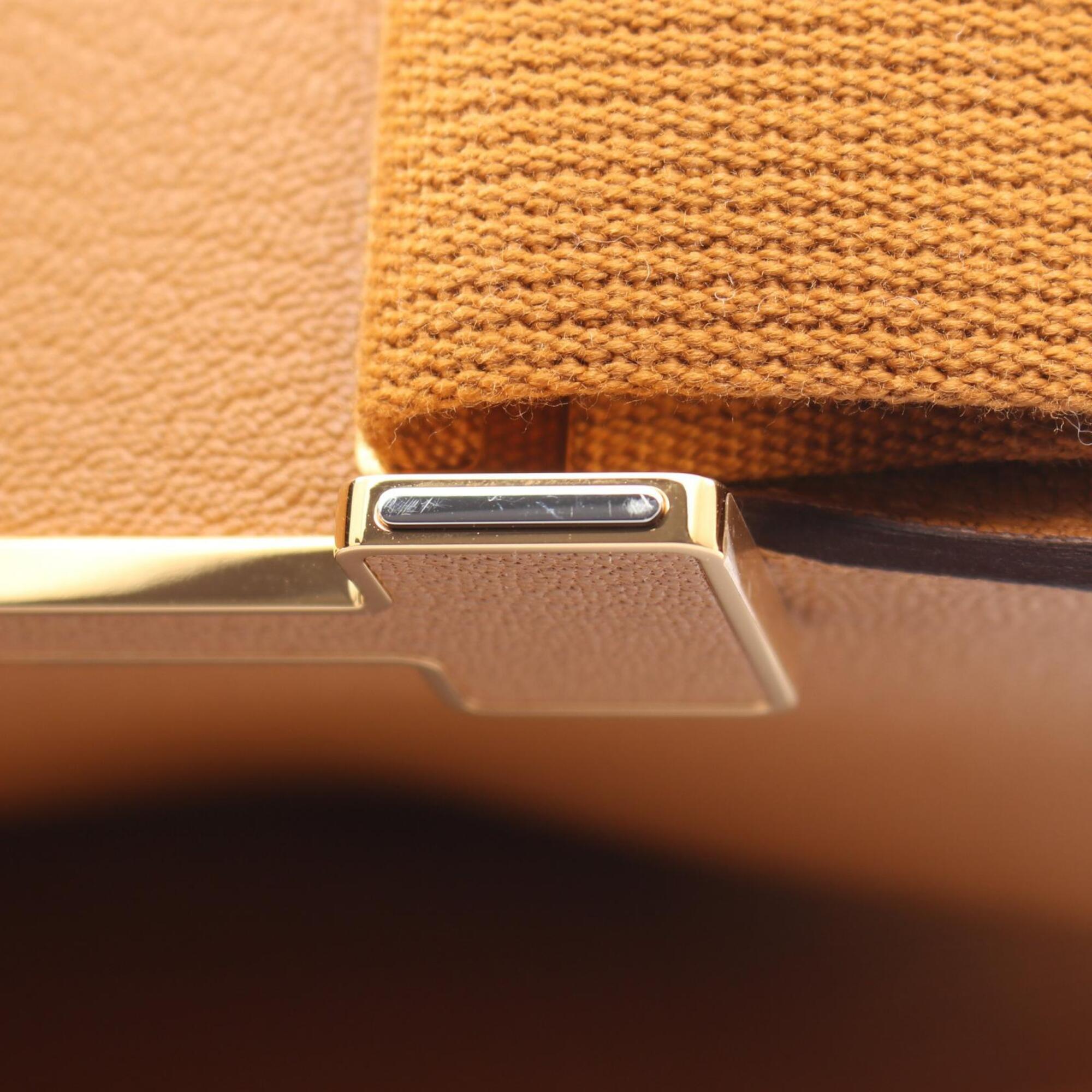 Hermes Brown Chevre Leather Leather Handbag Shoulder Bag (Pre-Owned)