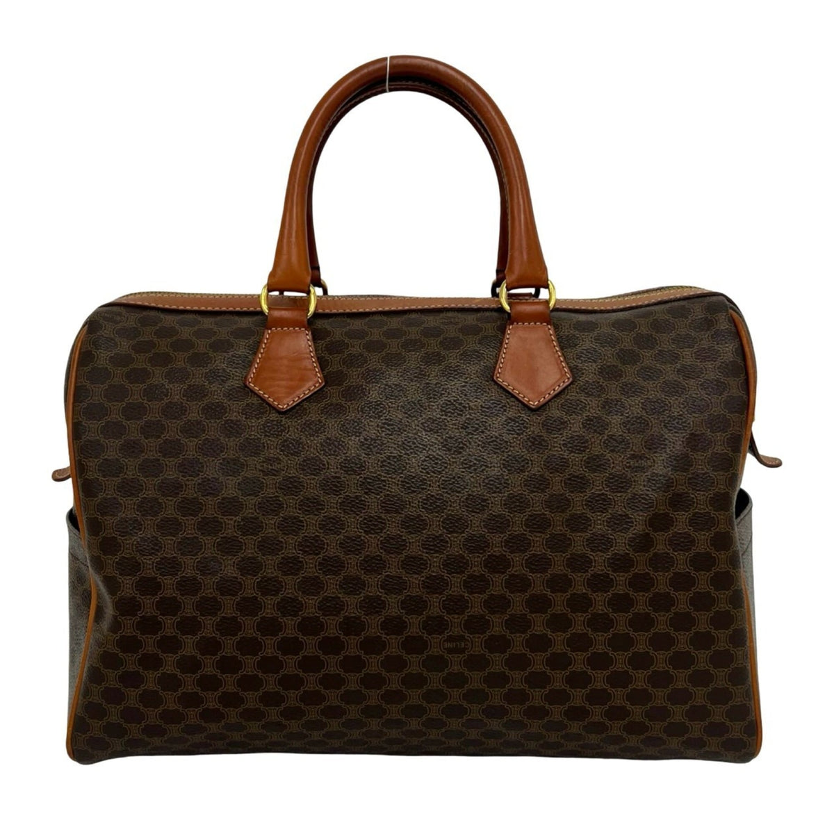 Celine Brown Leather Pvc Boston Bag Handbag (Pre-Owned)