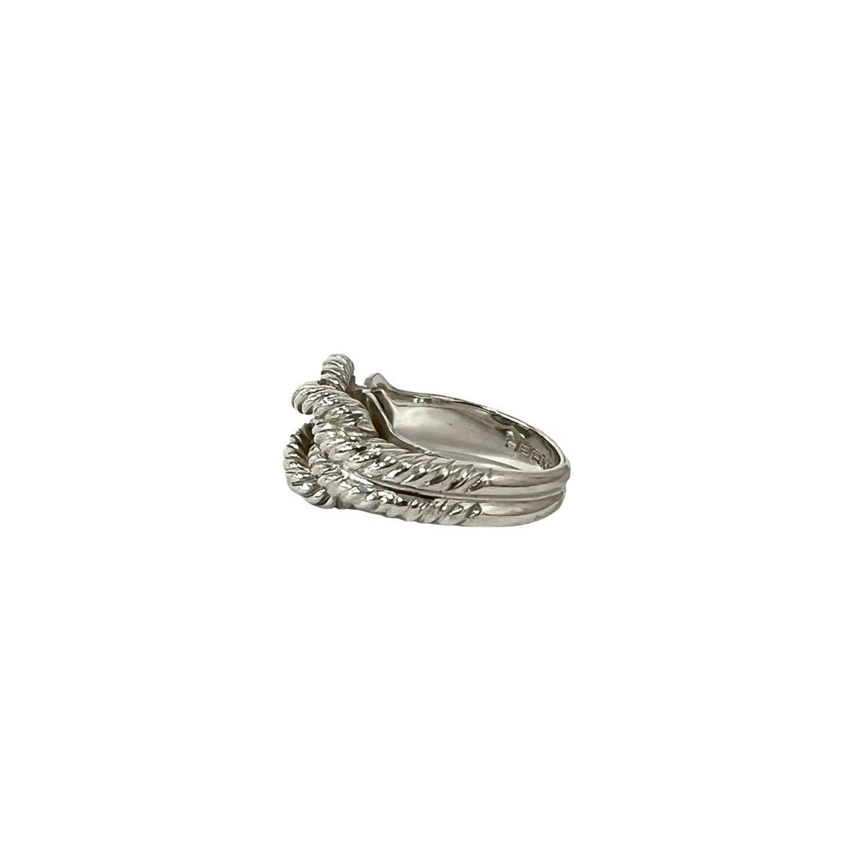Hermes Silver Silver 925 Band Ring (Pre-Owned)