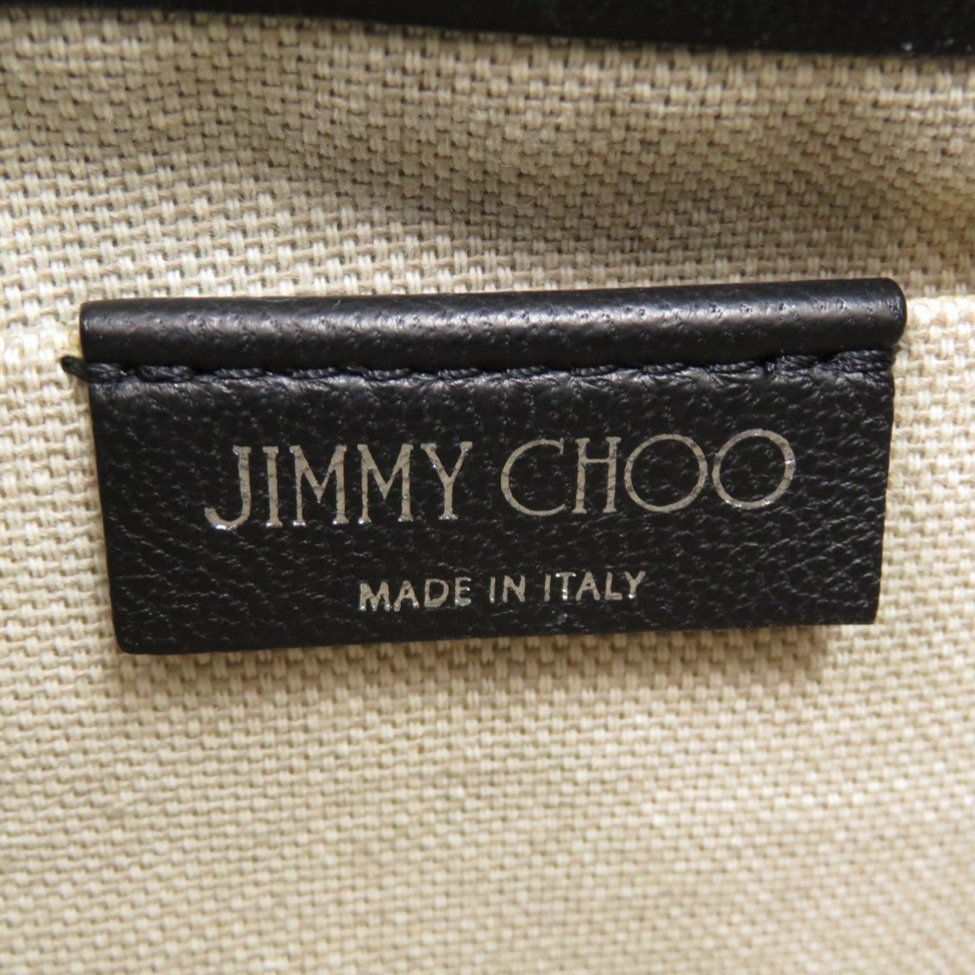 Jimmy Choo Black Blue Denim Leather Shoulder Bag (Pre-Owned)