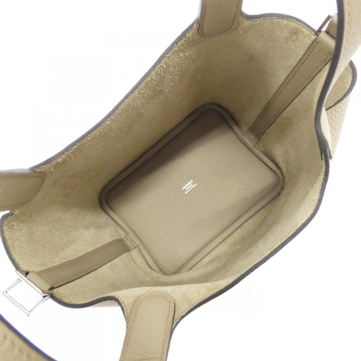 Hermes Beige Taurillon Clemence Leather Handbag (Pre-Owned)