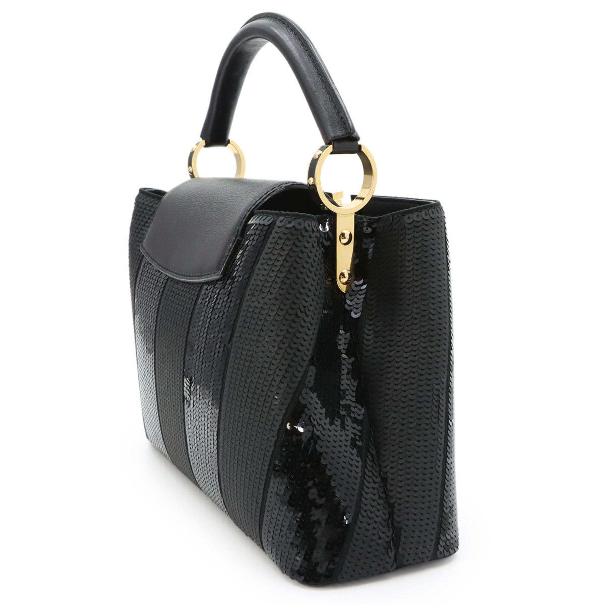 Louis Vuitton Black Spangles Leather Handbag (Pre-Owned)