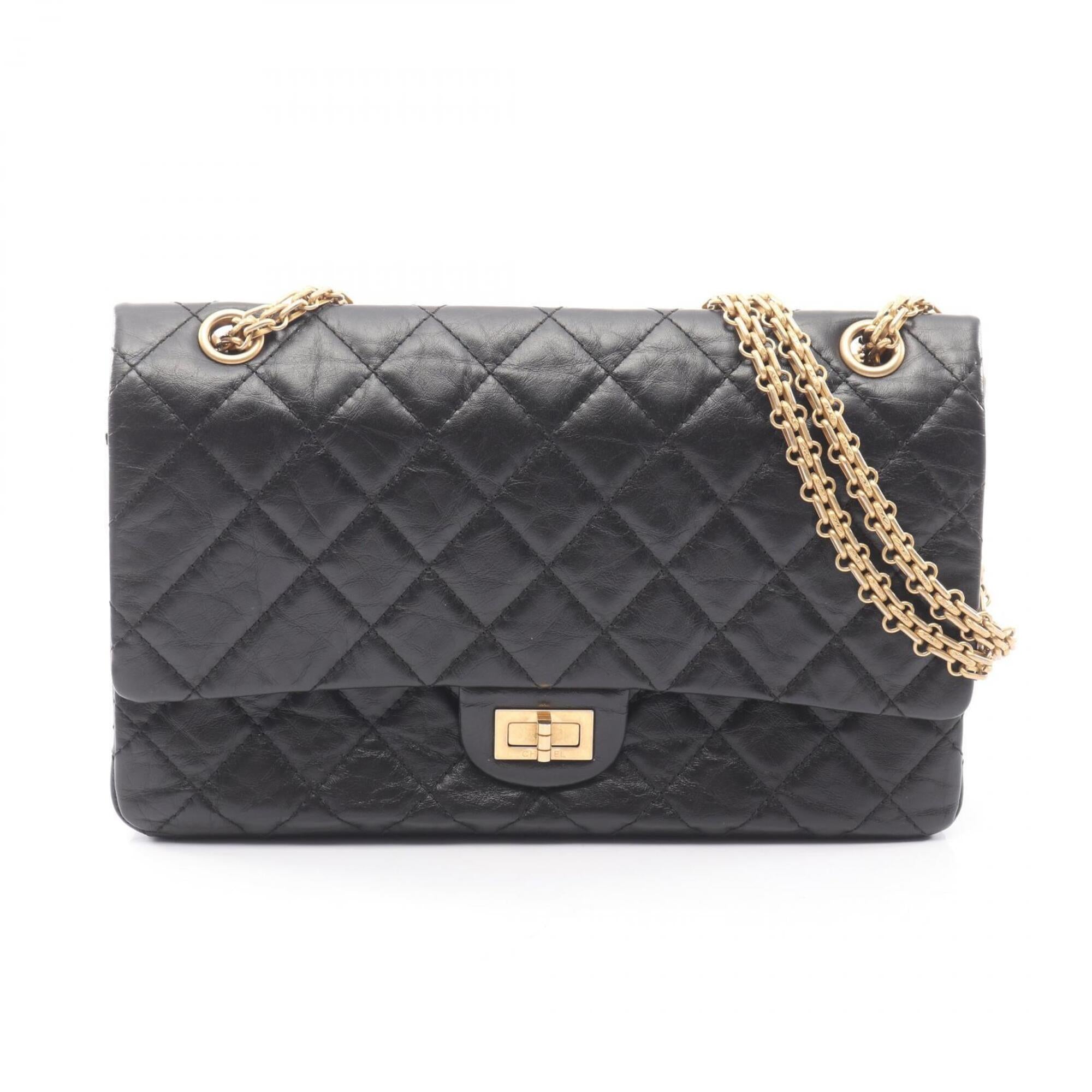 Chanel Black Leather Handbag Shoulder Bag (Pre-Owned)