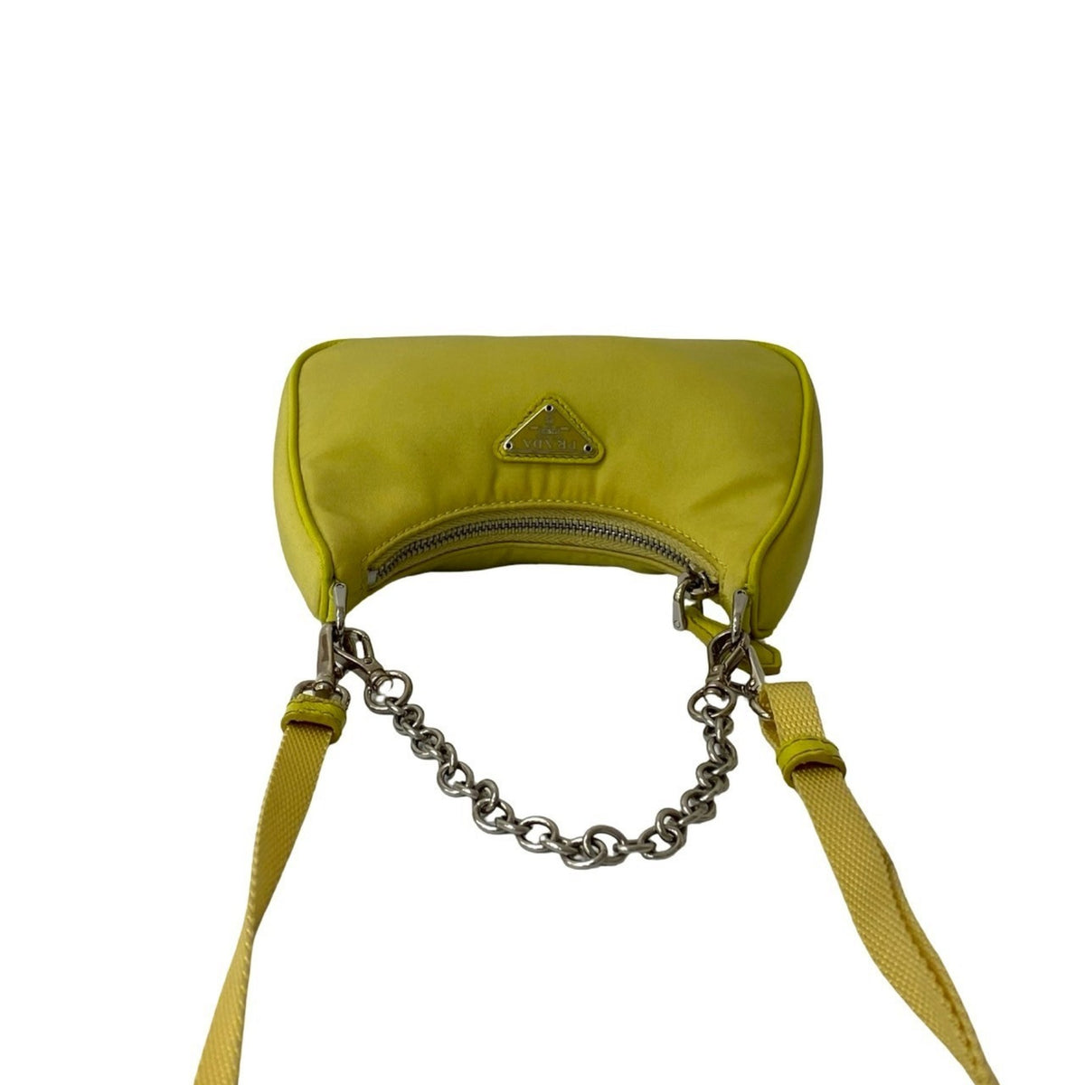 Prada Yellow Nylon Handbag Pochette Shoulder Bag (Pre-Owned)