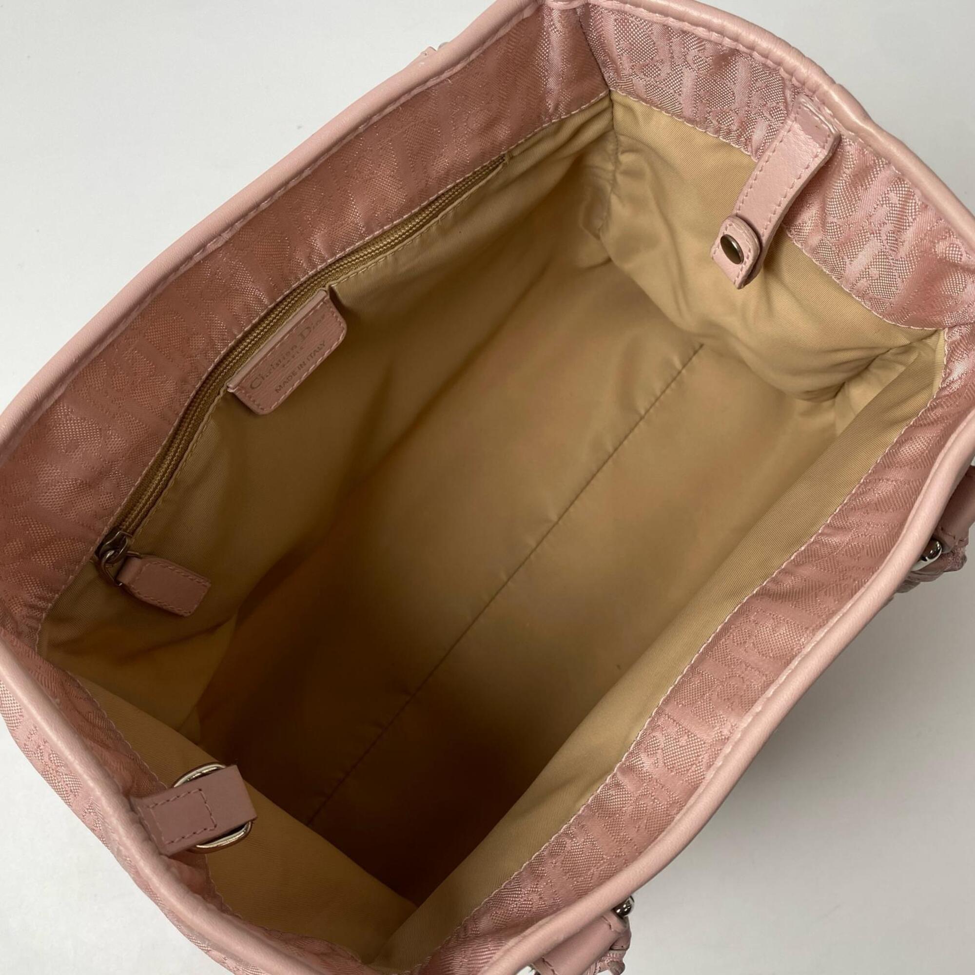Christian Dior Pink Canvas Handbag Tote Bag (Pre-Owned)