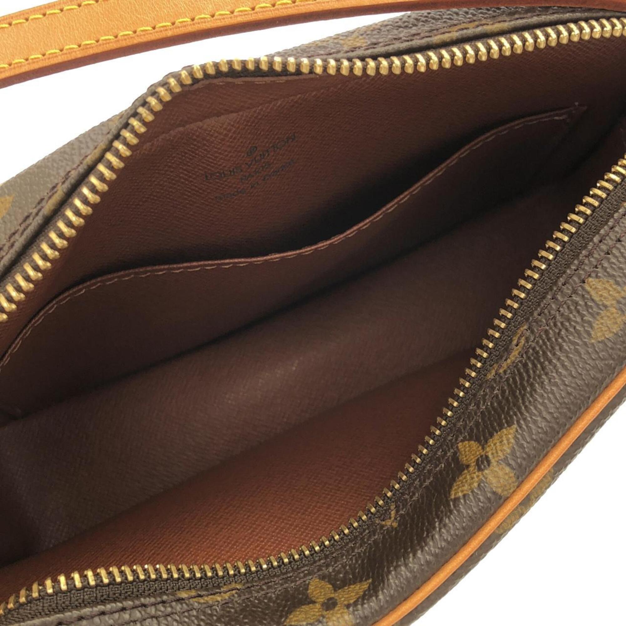 Louis Vuitton Marron Coated Canvas Pochette Shoulder Bag (Pre-Owned)