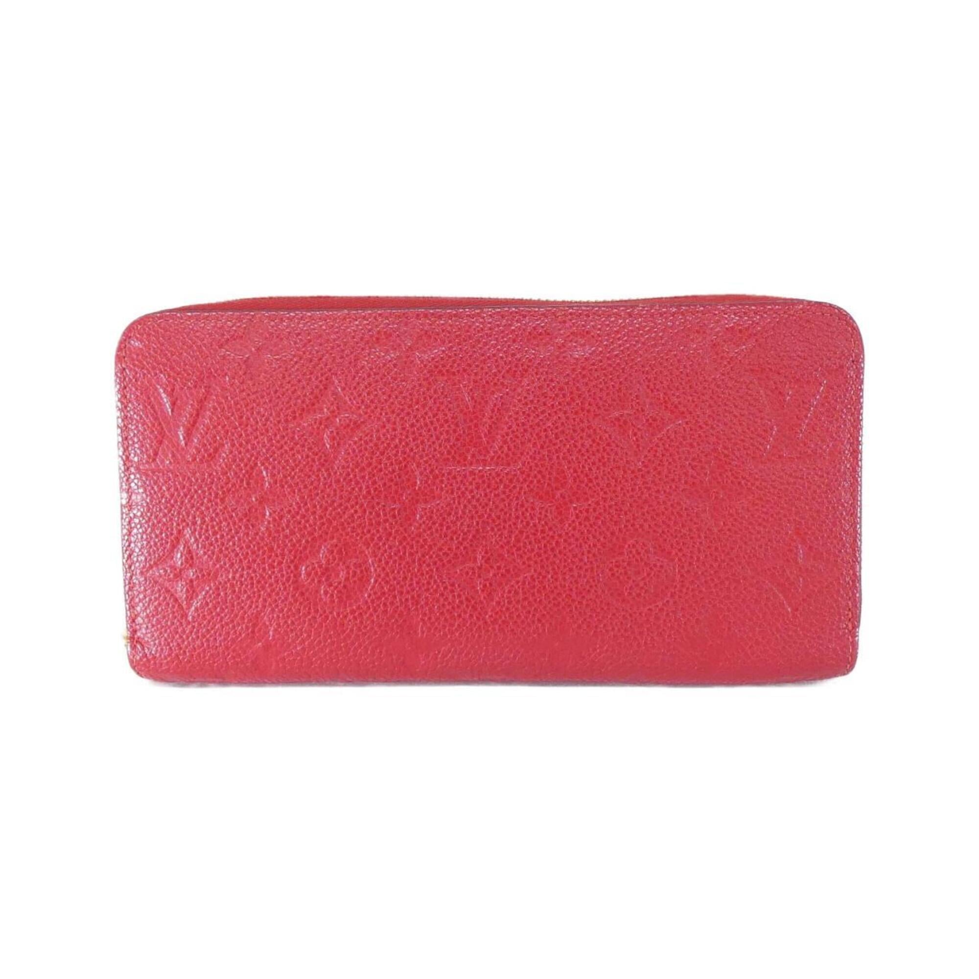 Louis Vuitton Red Color Leather Long Wallet (Bi-Fold) (Pre-Owned)