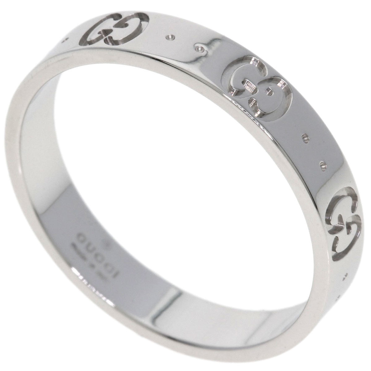 Gucci Silver White Gold (18K) Band Ring (Pre-Owned)