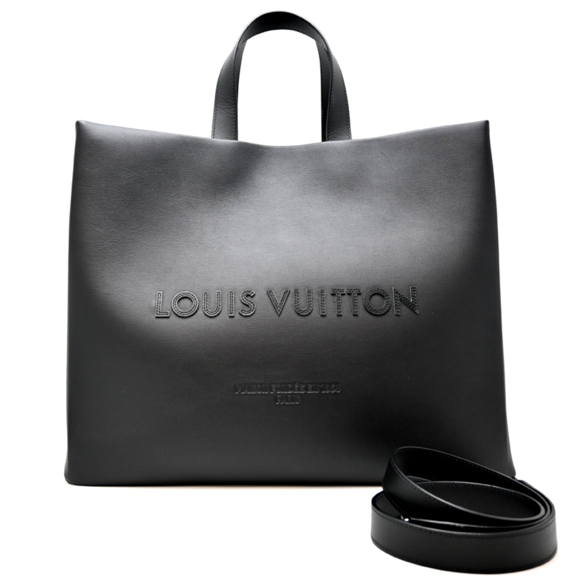 Louis Vuitton Black Leather Tote Bag (Pre-Owned)