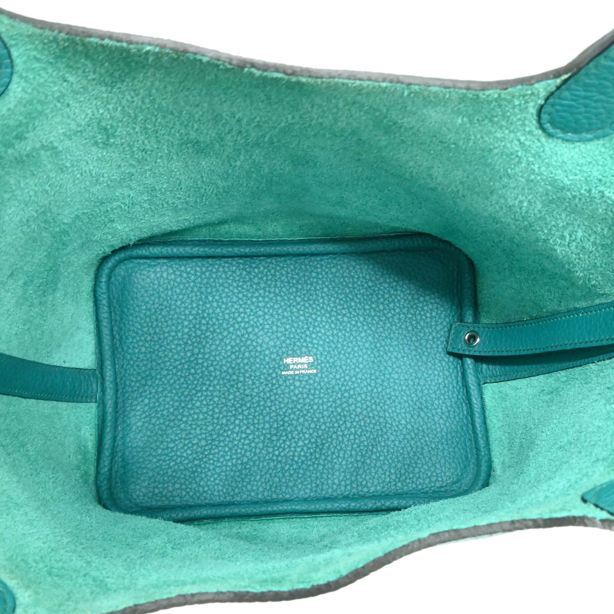 Hermes Green Taurillon Clemence Leather Handbag (Pre-Owned)