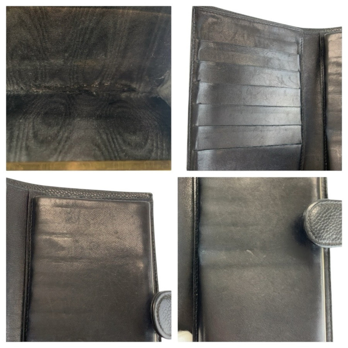 Chanel Black Leather Long Wallet (Bi-Fold) (Pre-Owned)