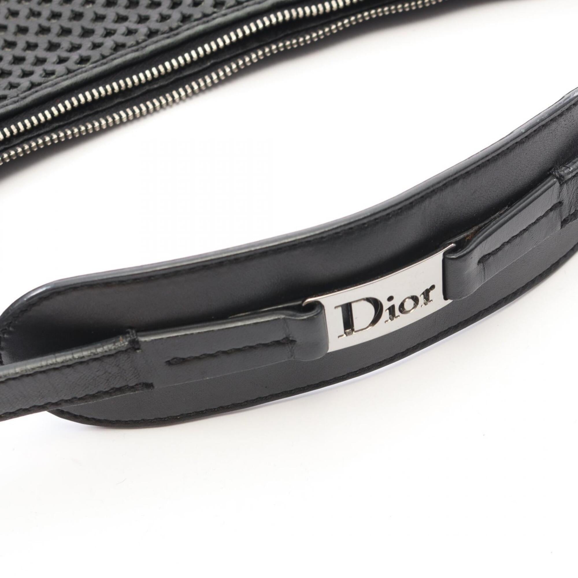 Christian Dior Black Leather Handbag Shoulder Bag (Pre-Owned)