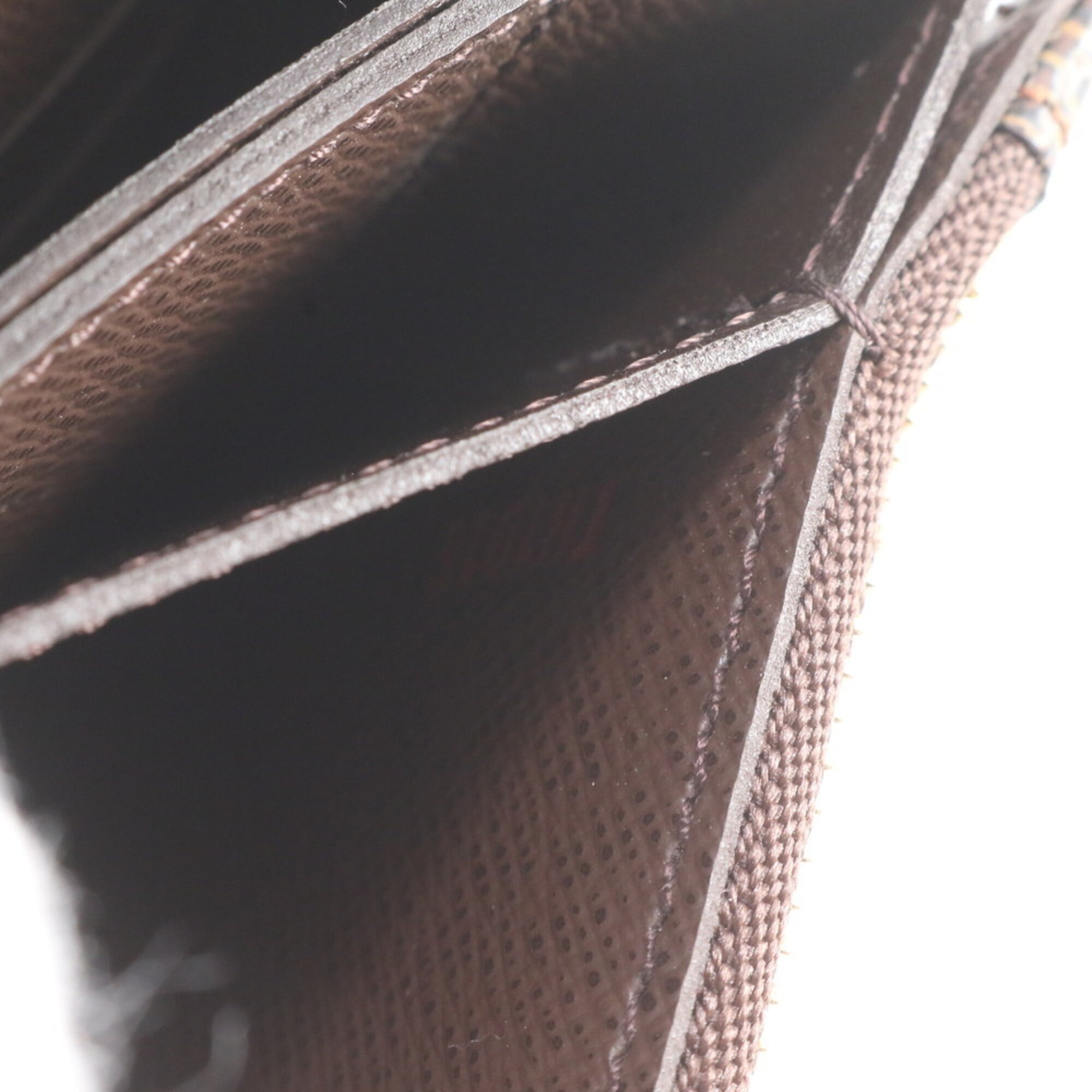 Louis Vuitton Brown Leather Coated Canvas Long Wallet (Bi-Fold) (Pre-Owned)