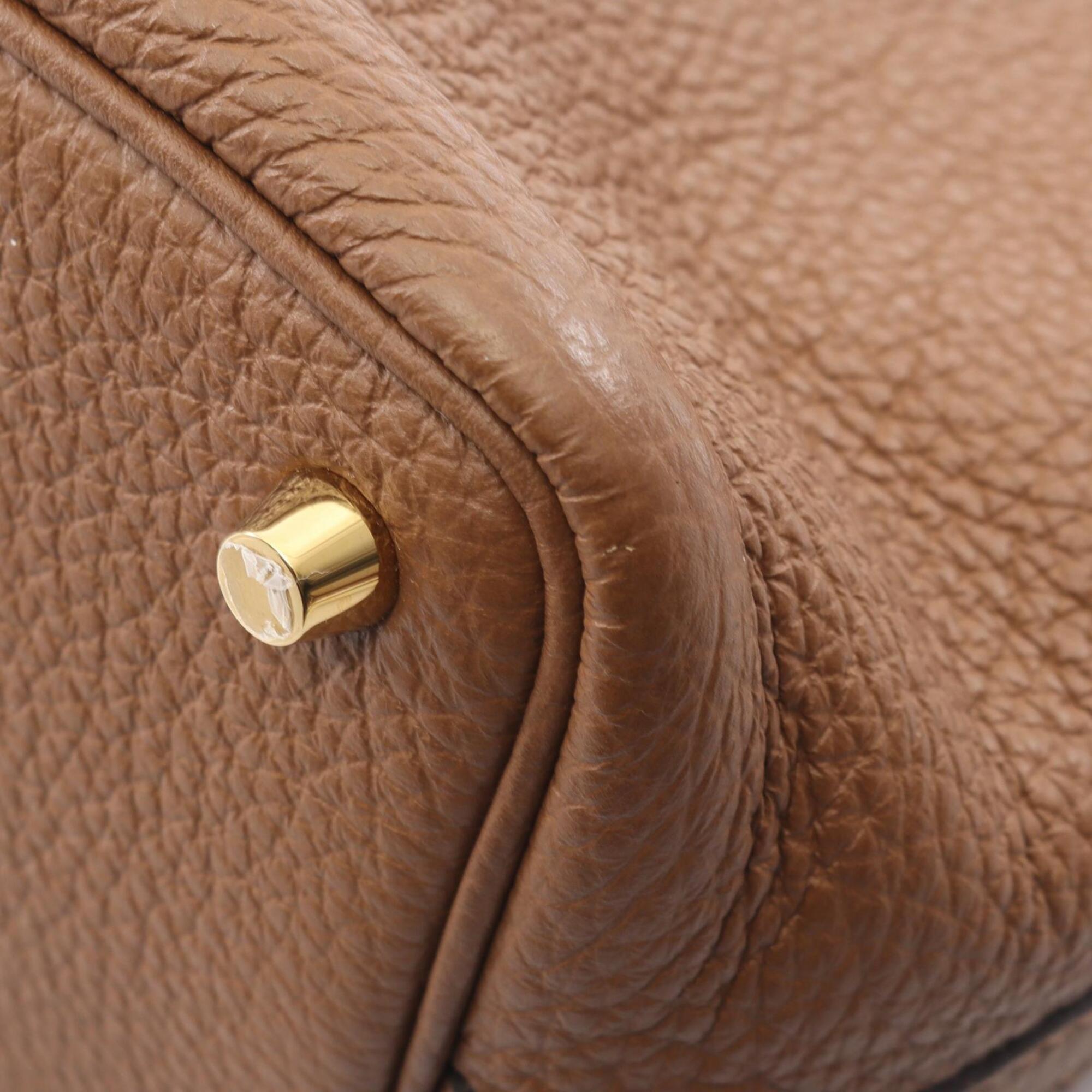 Hermes Brown Taurillon Clemence Leather Swift Leather Handbag (Pre-Owned)
