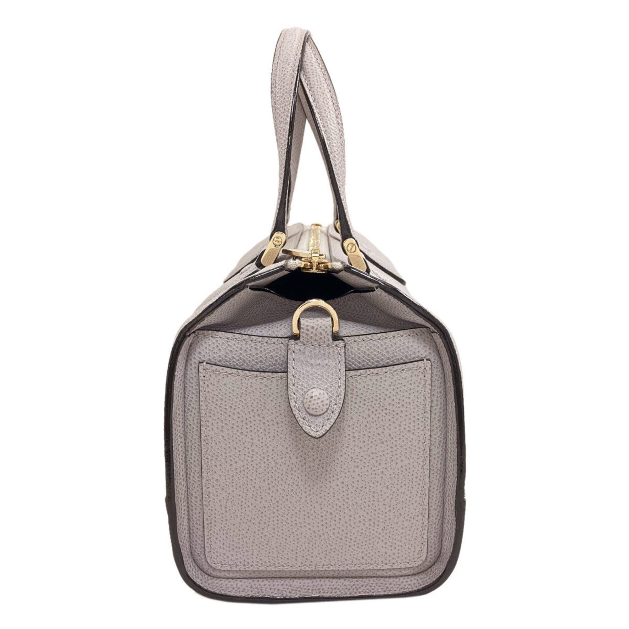 Valextra Light Gray Leather Handbag (Pre-Owned)