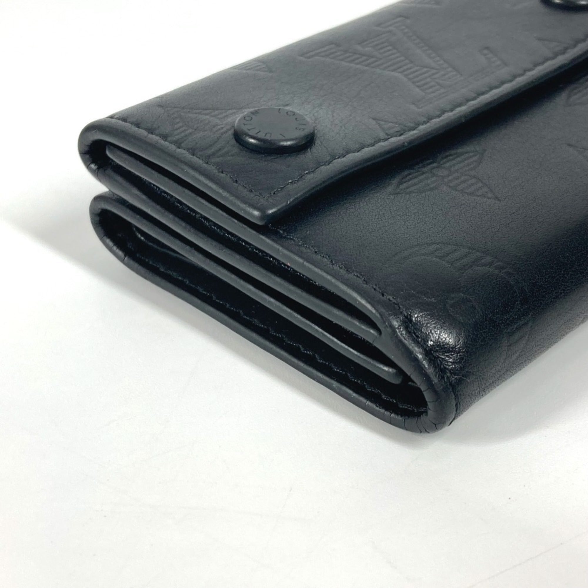 Louis Vuitton Monogram Shadow Black Noir Monogram Shadow Wallet (Tri-Fold) (Pre-Owned)