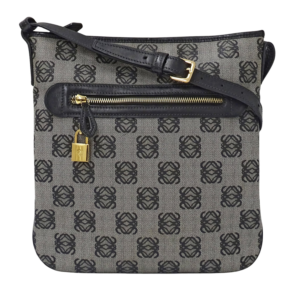 Loewe Black Gray Pvc Handbag Shoulder Bag (Pre-Owned)