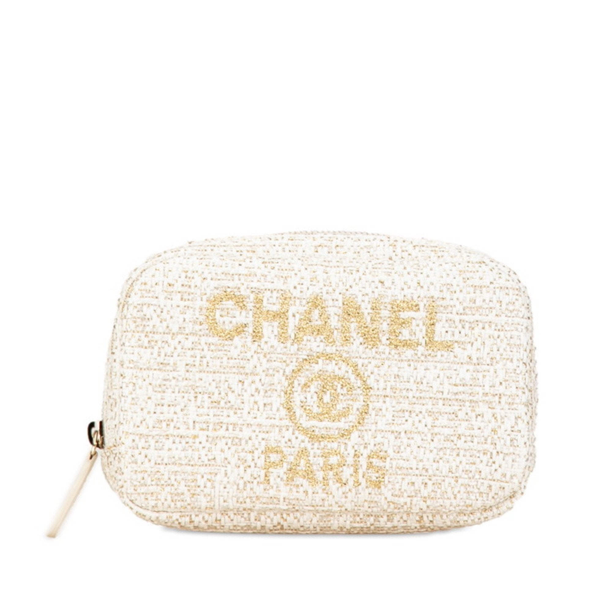 Chanel White Tweed Pouch (Pre-Owned)