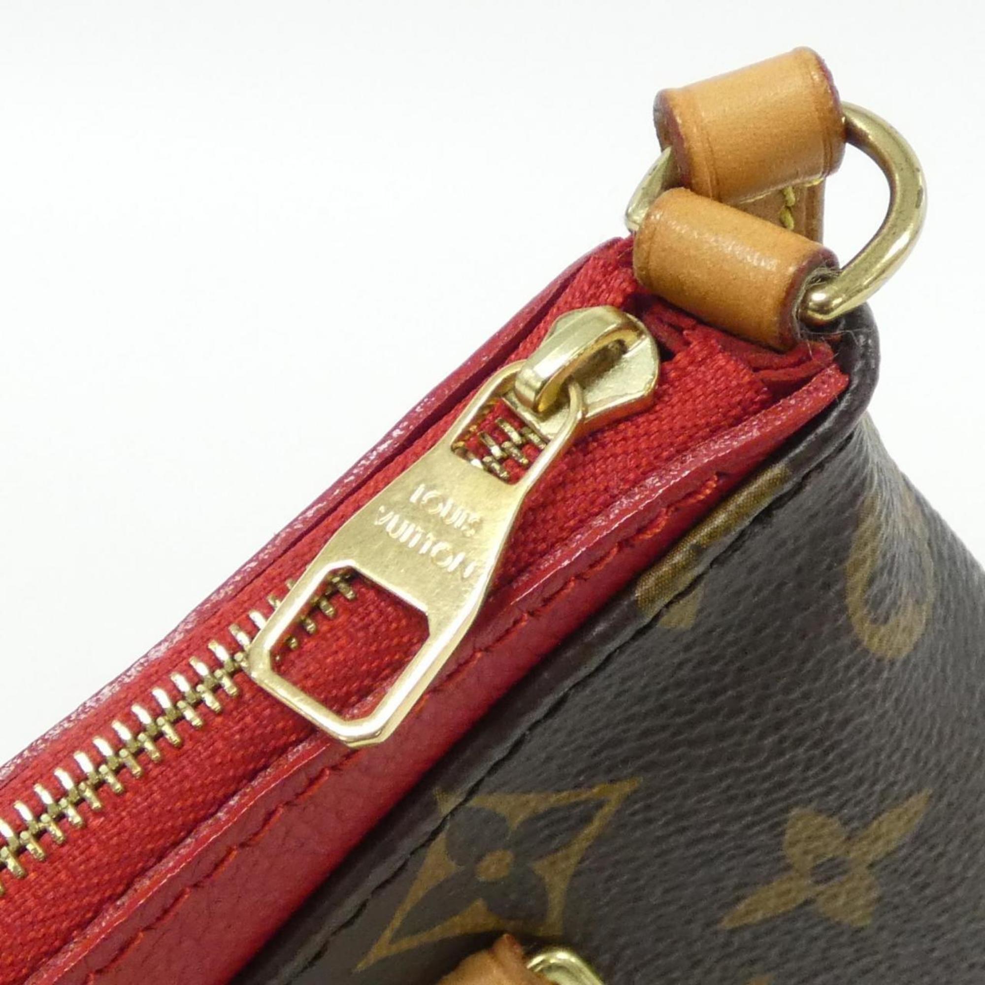 Louis Vuitton Monogram Cerise Marron Coated Canvas Leather Handbag (Pre-Owned)