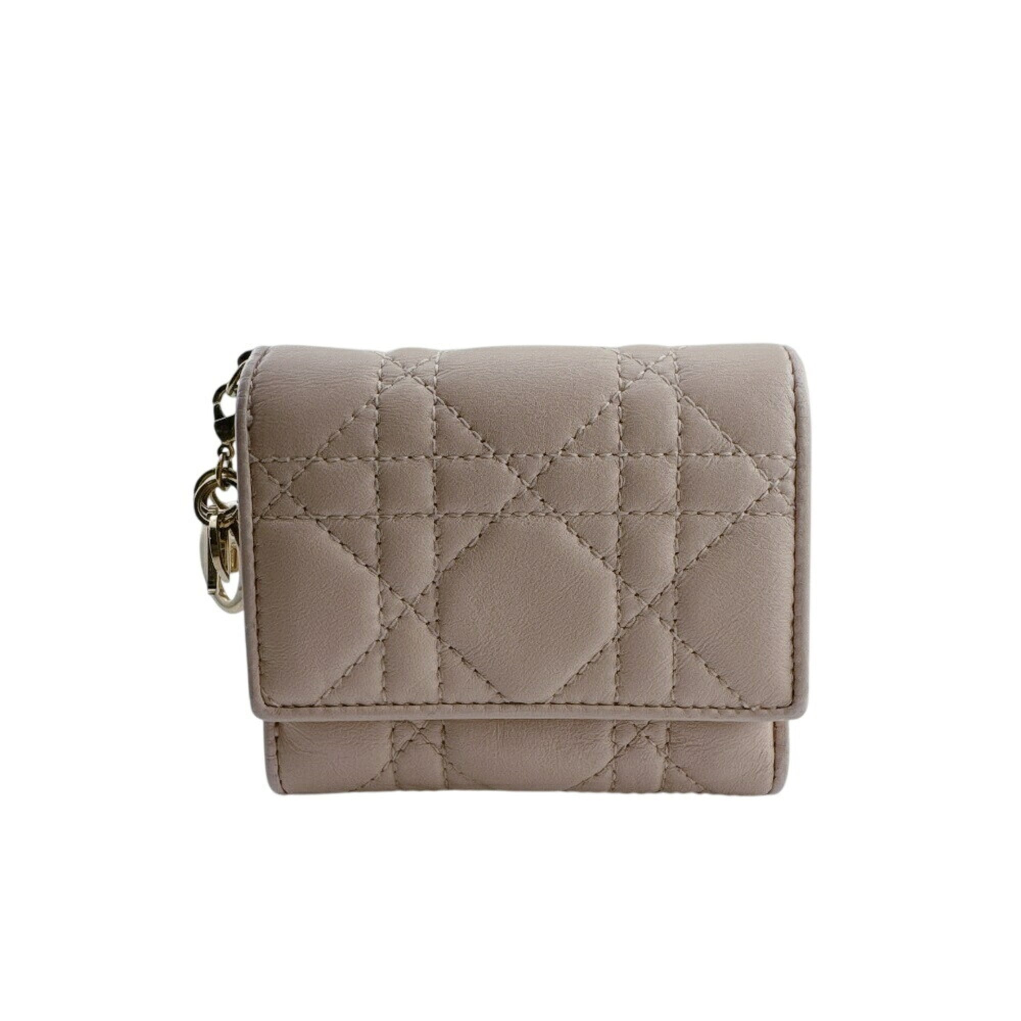 Christian Dior Pink Leather Wallet (Tri-Fold) (Pre-Owned)