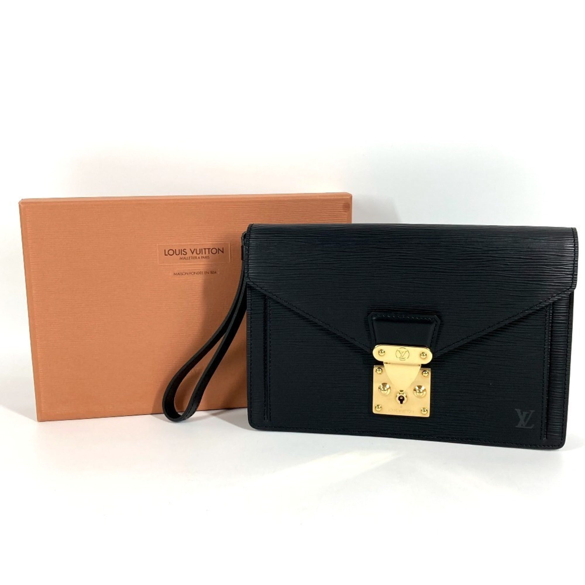 Louis Vuitton Black Noir Epi Leather Clutch Bag Pochette (Pre-Owned)