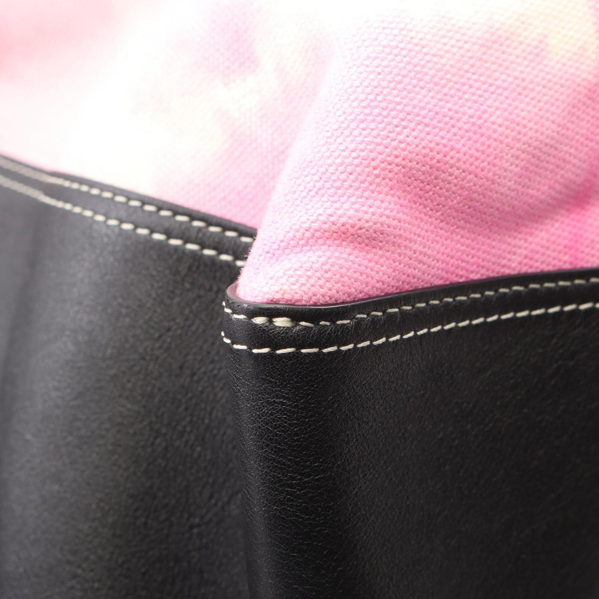 Celine Black Pink White Canvas Leather Handbag Tote Bag (Pre-Owned)