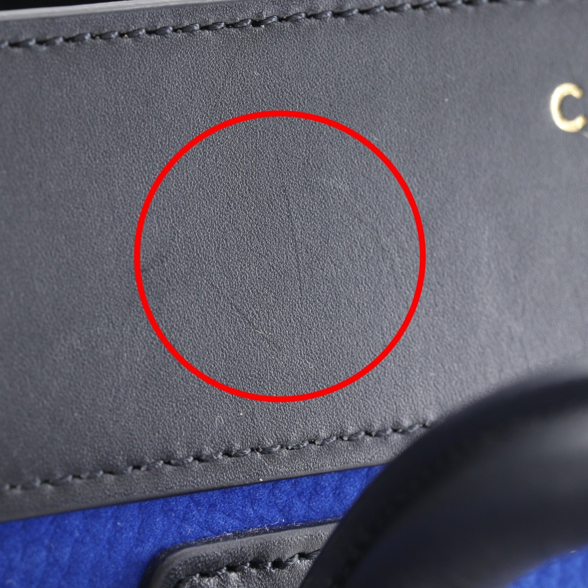 Celine Black Blue Leather Handbag (Pre-Owned)