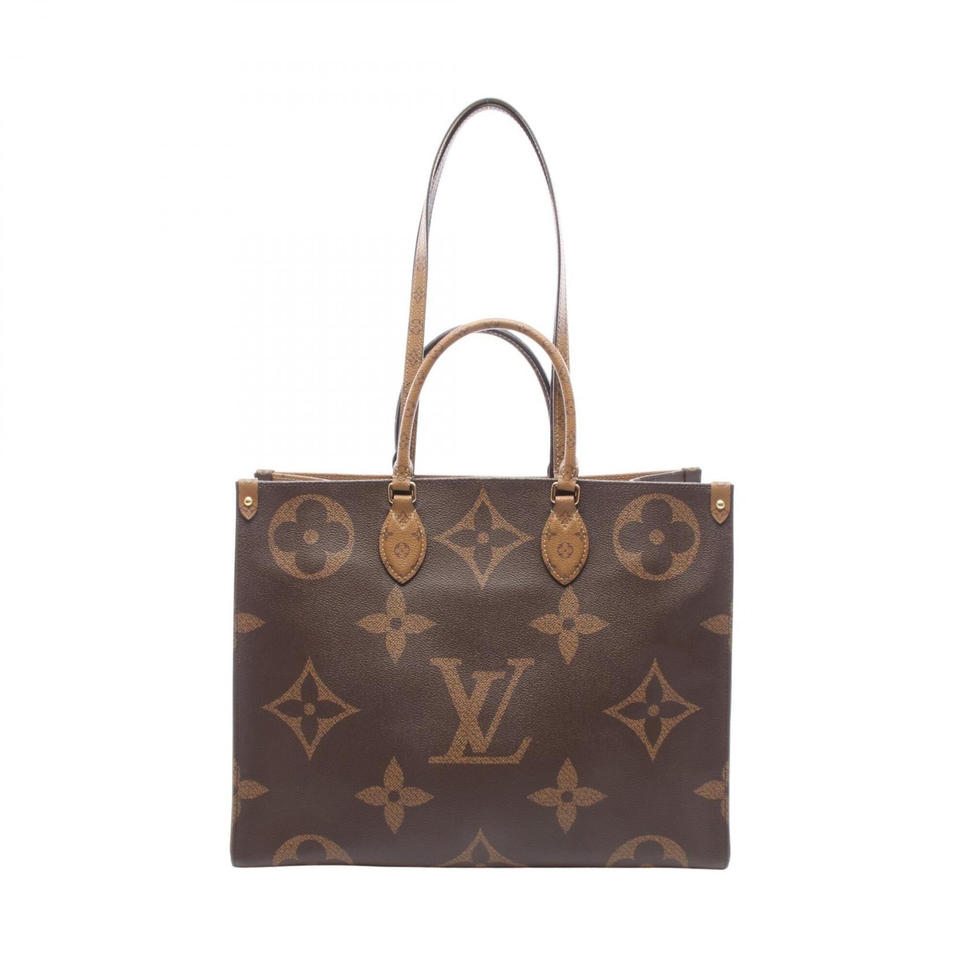 Louis Vuitton Beige Brown Coated Canvas Handbag Tote Bag (Pre-Owned)