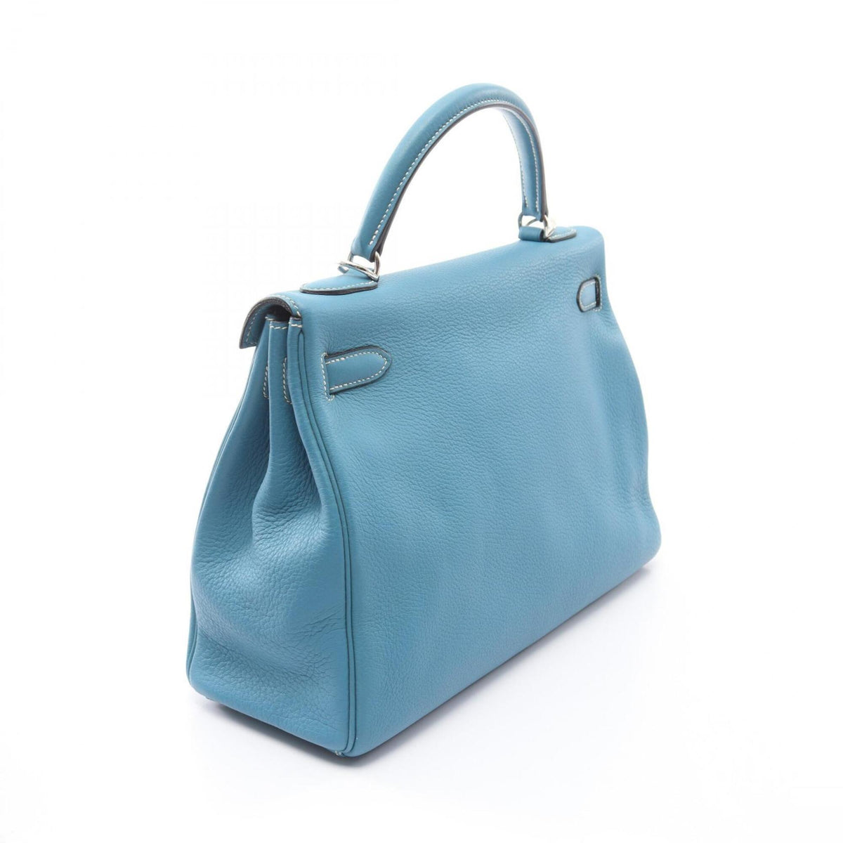 Hermes Blue Taurillon Clemence Leather Handbag (Pre-Owned)